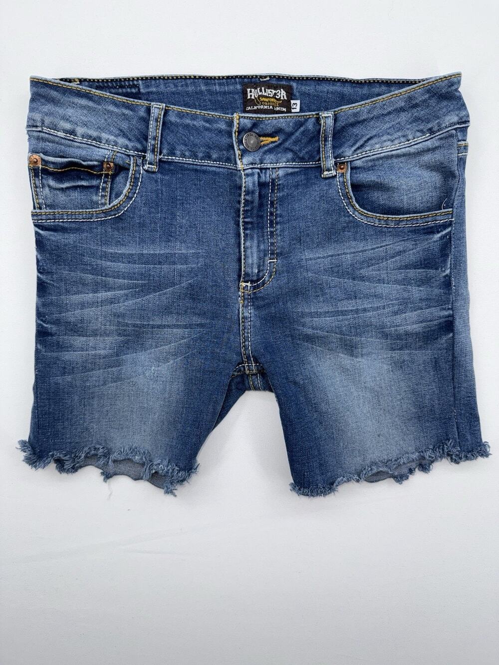 Hollister SoCal Stretch Bermuda Cuffed Jean Shorts Juniors Sz 13